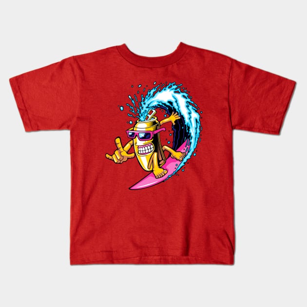 Soft Drink Surfer Kids T-Shirt by Mako Design 